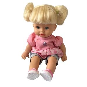 Fisher-Price Little Mommy Play All Day Baby Doll Blonde Blue Eyes 2008 WORKS GUC